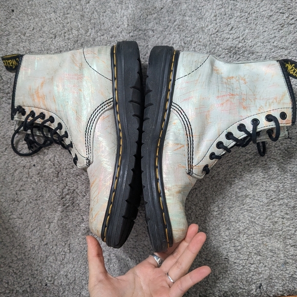 Iridescent stripe leather vintage Doc Dr Martens made in england- size UK 5 - Picture 5 of 9